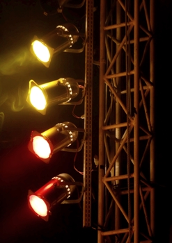 This photo of a rack of Stage Lights - an essential ingredient of any "performing arts" performance (Remember "The Lights and the Grease Paint"!) was taken by photographer Rodolfo Clix of Sao Paulo, Brazil.